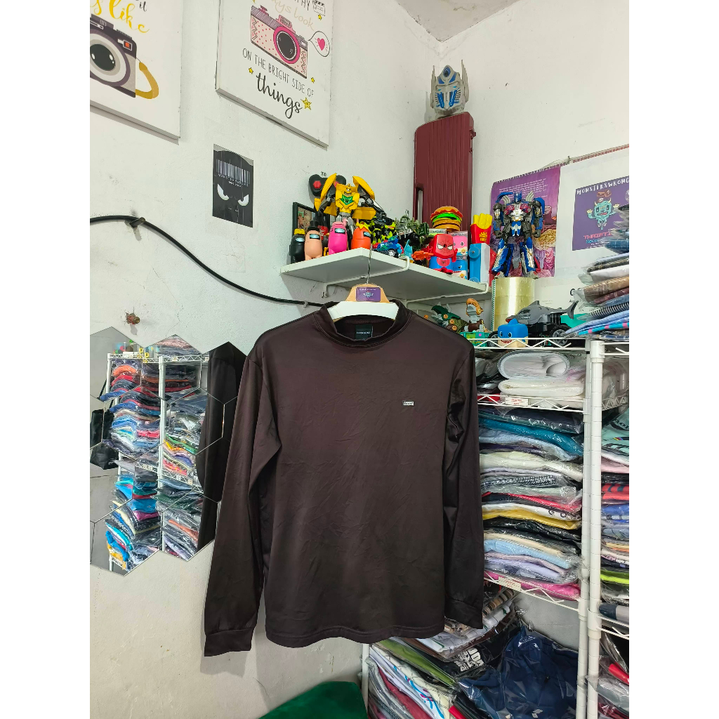 Kaos Lengan Panjang Paragona Coklat Tua Polos