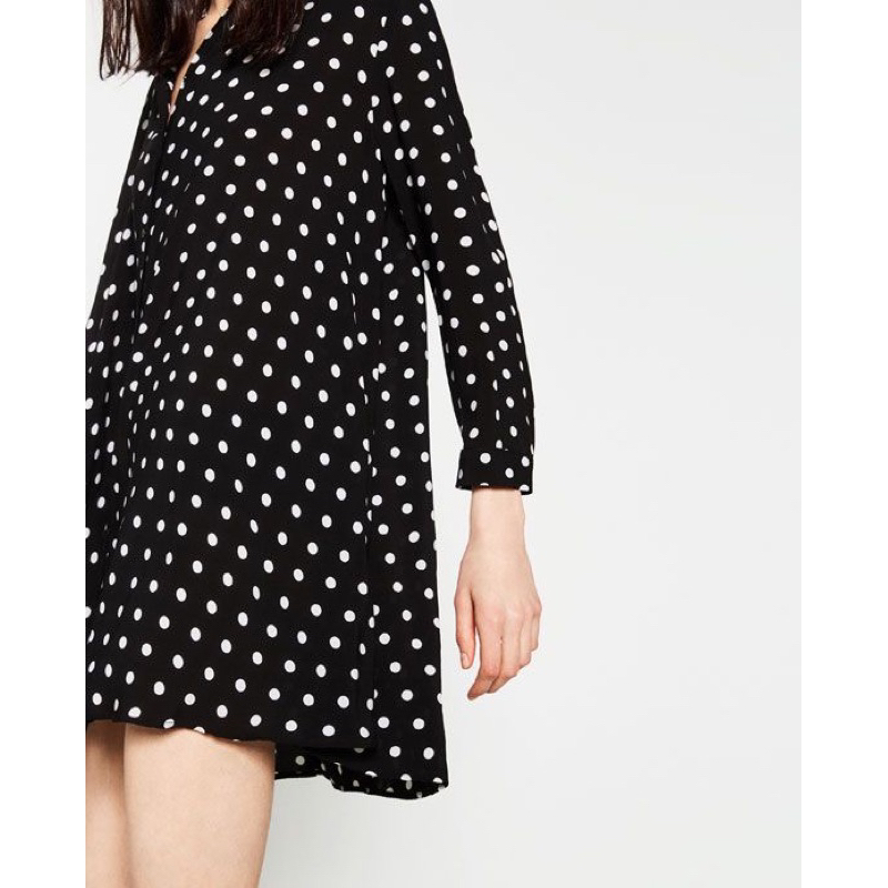 Preloved Tunik Hitam Polka by Zara