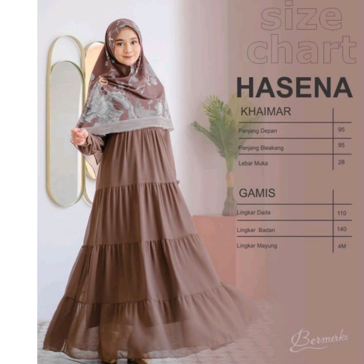 HASENA gamis set Original printing 100% by BERMERKS SYARI