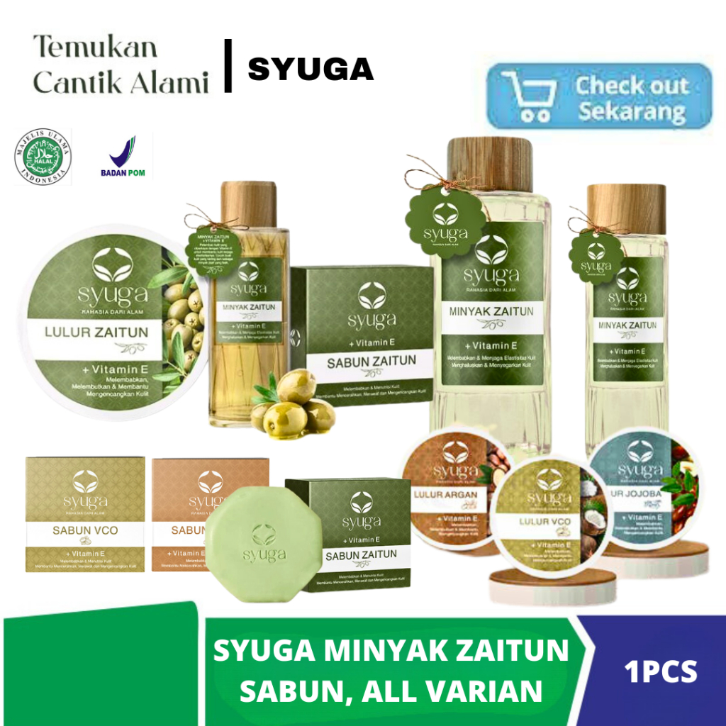 𝗧𝗢𝗞𝗘𝗞𝗔𝗦𝗜𝗠𝗨𝗥𝗔𝗛 - Minyak Zaitun Syuga / Sabun Zaitun Syuga Minyak Zaitun Olive Oil Vit E Minyak Zaitun