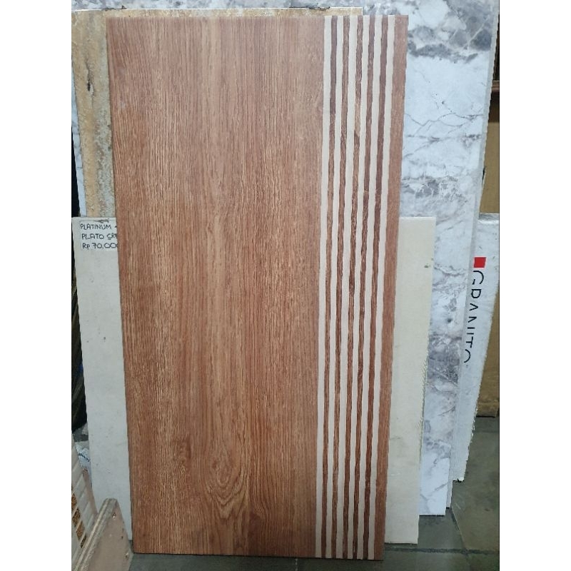 keramik stepnosing tangga matt kasar ATENA 30x60 motif kayu marmer