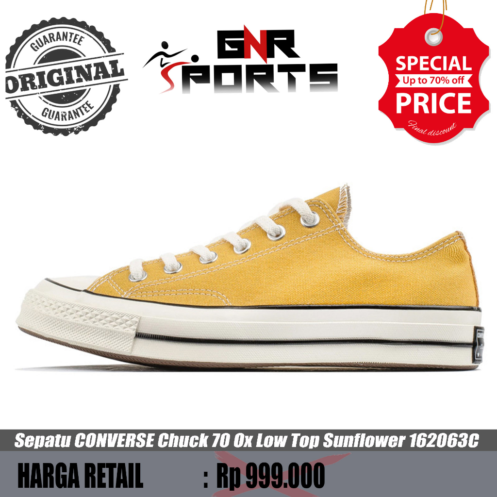 Sepatu Converse chuck 70s ox low sunflower 162063C Original 100%