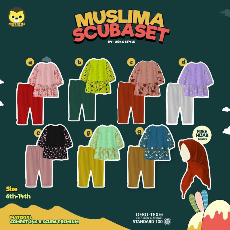 SETELAN ANAK MUSLIMA SCUBA / SETELAN ANAK REMAJA BY ARK'S STYLE