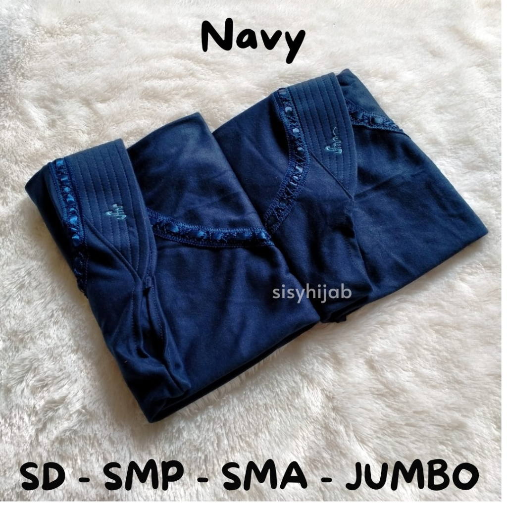 Jilbab Serut Sekolah Anak Jilab Sekolah Navy / Dongker Pita PAUD TK SD SMP SMA By Sisyhijab