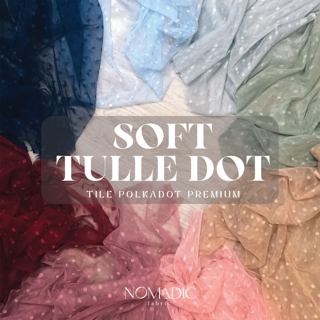 ½ Meter Kain Tile Dot Premium || Tile Polkadot Premium || Soft Tulle Dot Premium