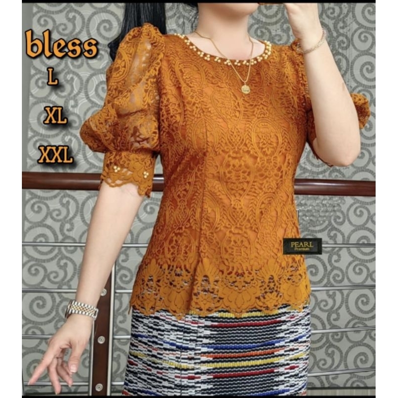 Gratis Ongkir Atasan Brokat Wanita Import Premium Kebaya Lengan Balon Atasan Kebaya Payet Ful Furing