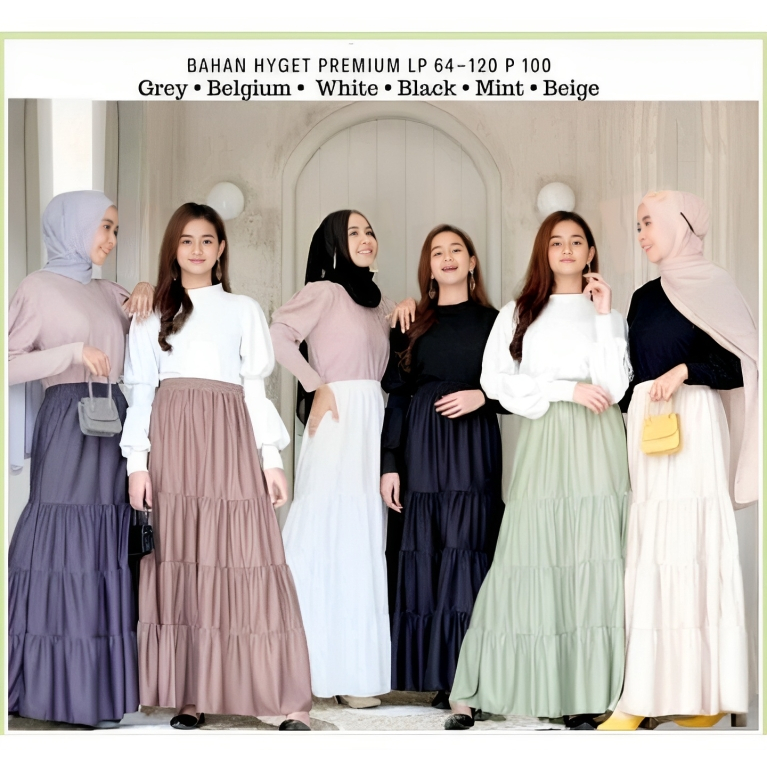 AK-FASHION ROK PLISKET SUSUN 4 TINGKAT/ROK PLISKET TUTU/ROK PLISKET TINGKAT/ROK PLISKET MUSLIM PANJA