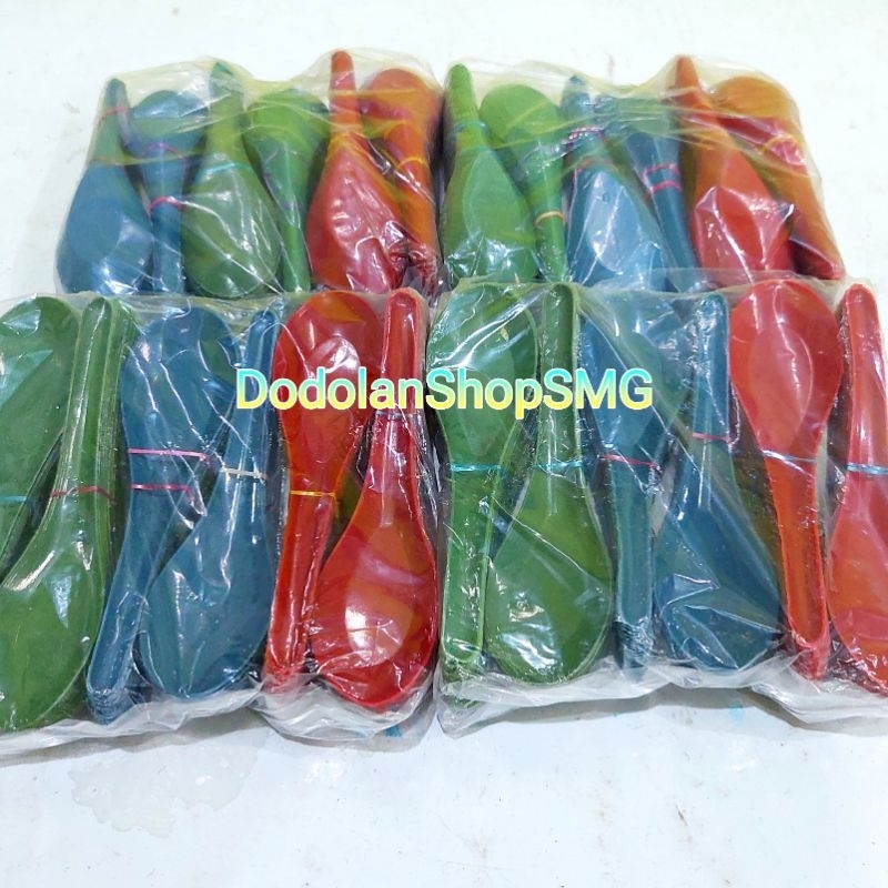 1 lusin (12pcs) Sendok bebek plastik warna murah