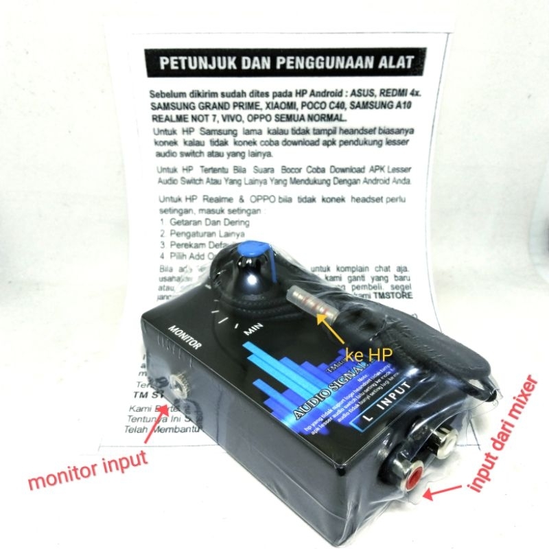 alat rekam audio control dari mixer ke HP android suara jernih low nois (ASD)