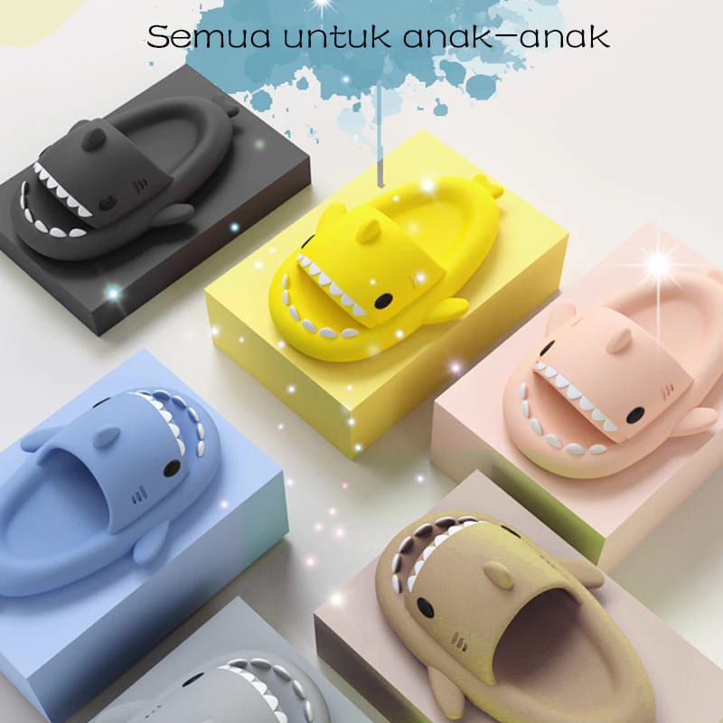 sendal selop karakter hiu anak sendal anak selop hiu