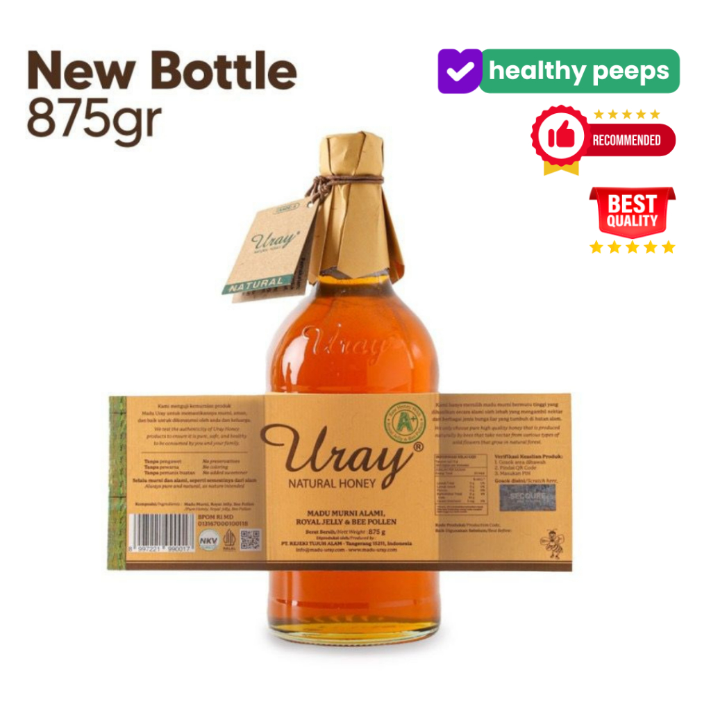 

Madu uray with royal jelly & bee pollen - raw honey asli murni hutan nusantara enak sehat 875gr 640ml