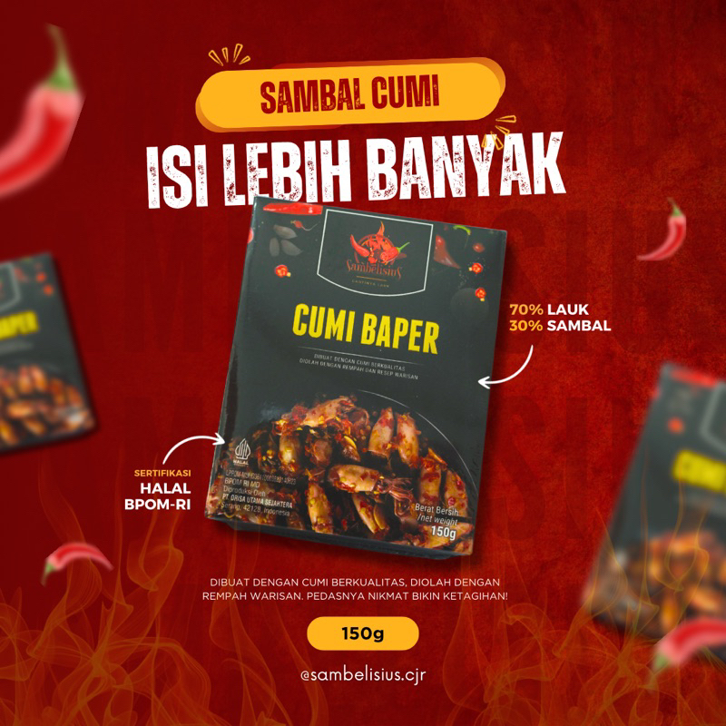 

YEAR END SALE Sambelisius - Cumi Baper (150g) | Sambal Cumi Premium