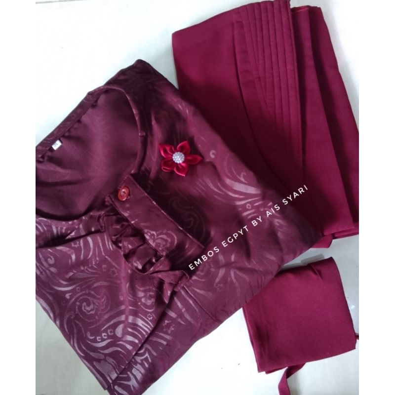 Terbaru Gamis Set Syari Wolfis Embos Free Cadar