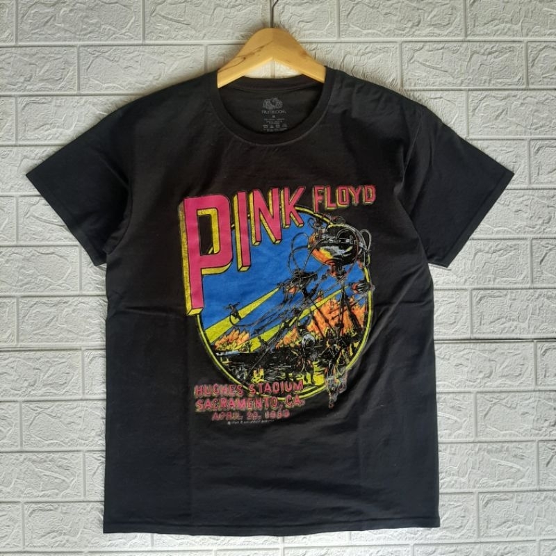 kaos t shirt band PINK FLOYD tag FRUIT OF THE LOOM size M BUILD UP unisex second dq