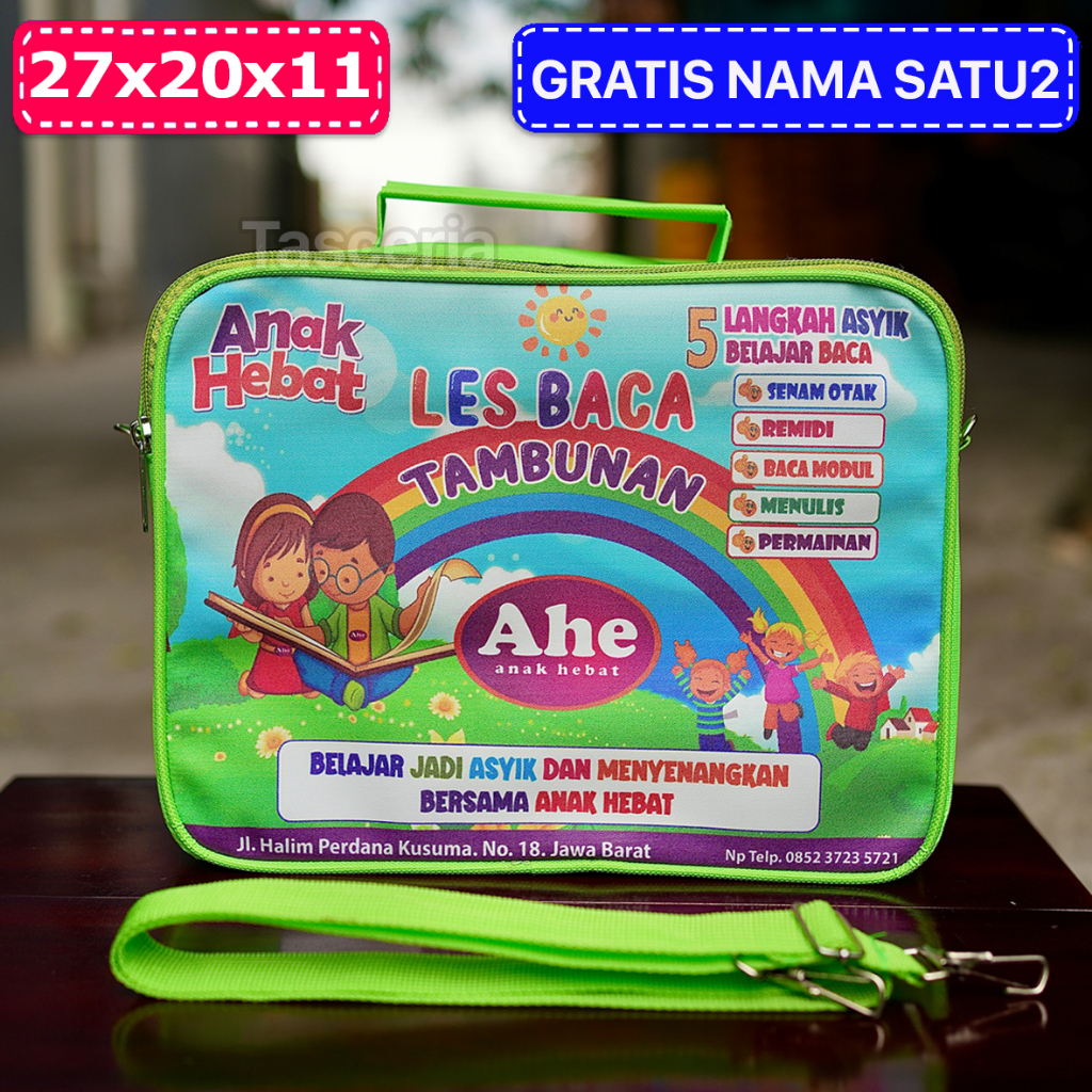 Tas Sekolah Anak Ahe Selempang Custom / Tas Kursus Anak Ahe Selempang / Tas Les Baca Anak Ahe Custom