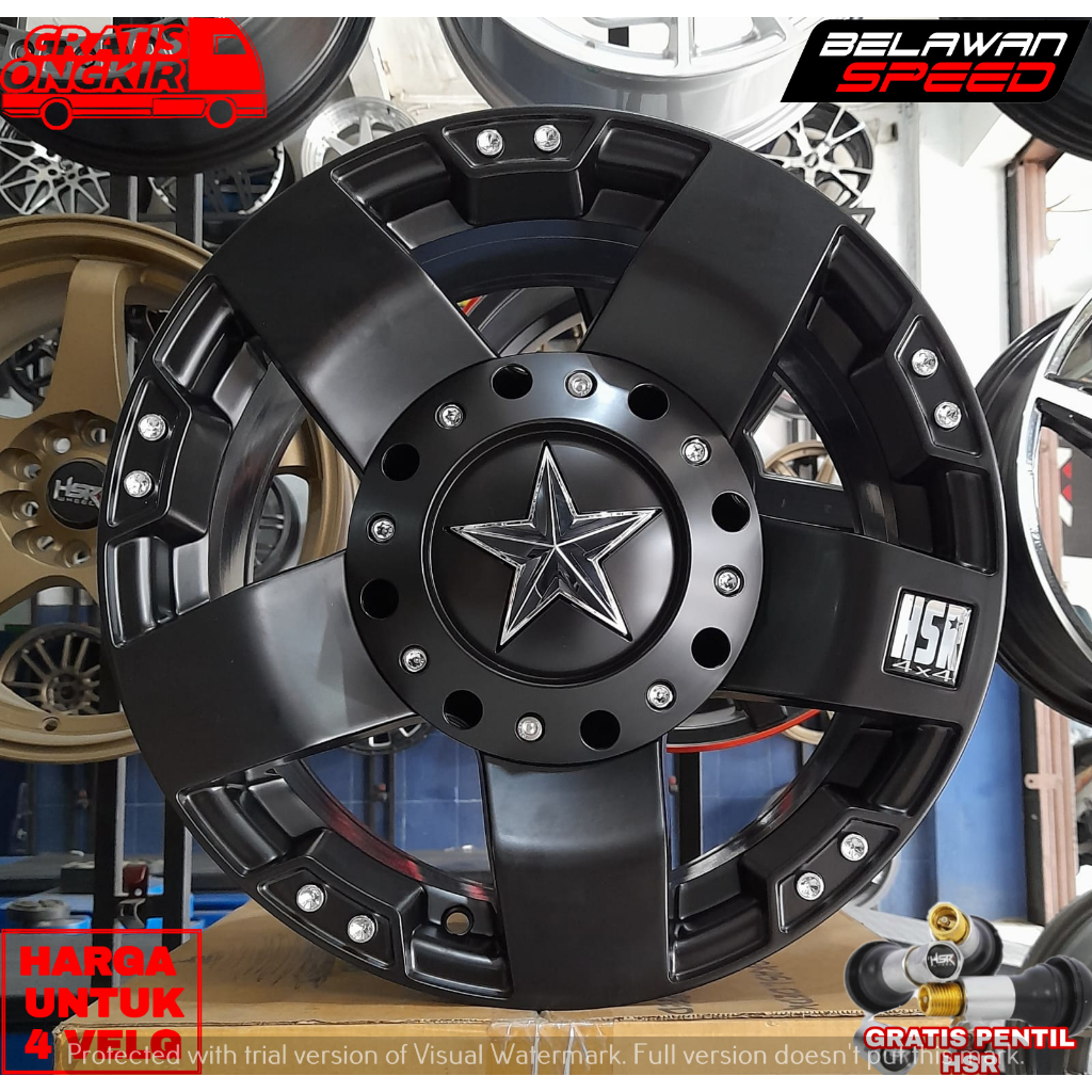 PELEK MOBIL OFFROAD VELG MODIFIKASI RING 16 HSR RASTA PCD 5X114,3/127 UNTUK RUBICON HILUX SC  XTRAIL