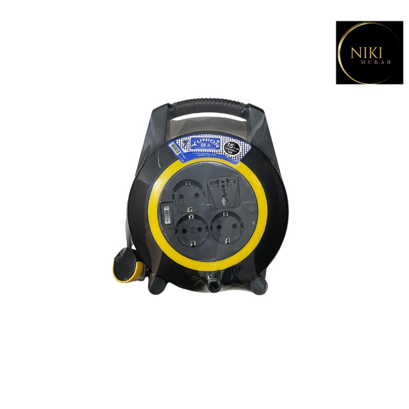 YUNIOR Kabel Roll Roll 15 meter Box Kabel Yunior Colokan 4 Lubang