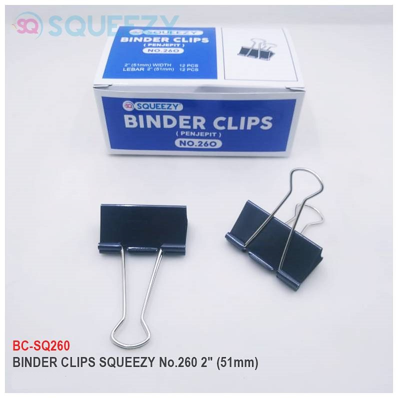 

Binder Clip no.260 SQUEEZY (1pack isi 12pcs)