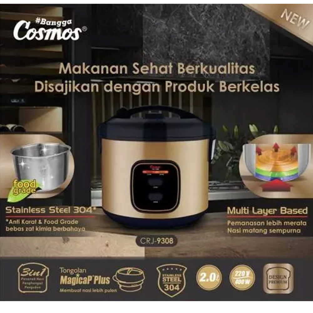 COSMOS - CRJ-9308 magic com Cosmos 2L | penanak nasi 2L | mejikom kapasitas besar | mejikom canggih 