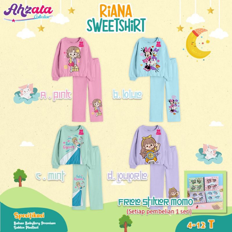 [ SET RIANA ] By Ahzata setelan anak longsleeve baju set anak longsleeve baju girly anak cewek toko 
