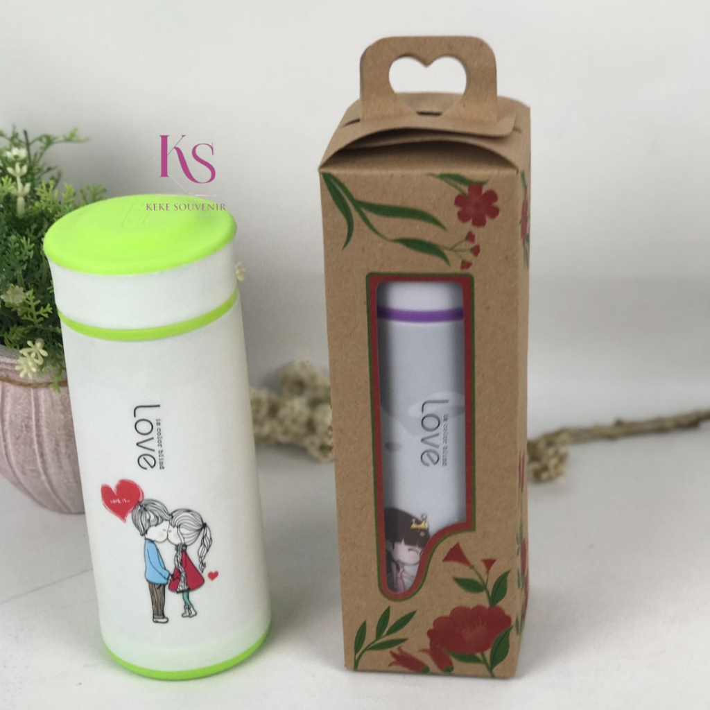 Paket Souvenir Botol Pure Love + Packing Dus Jinjing Coklat
