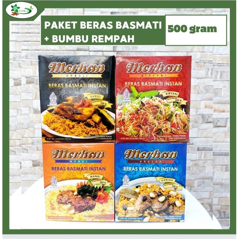 

MERHAN PAKET BERAS BASMATI 500 GR NASI KEBULI BIRYANI KABSAH MANDI