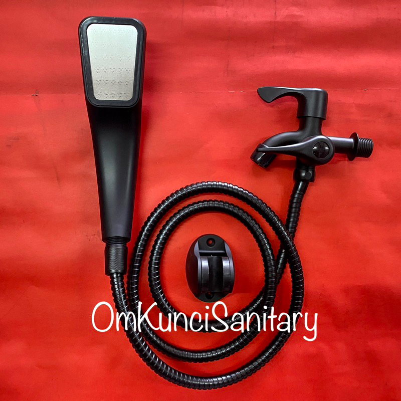 Set Shower Hitam Paket Shower Hitam Komplit Kran Cabang Shower Mandi Kran Double HITAM Shower B Set