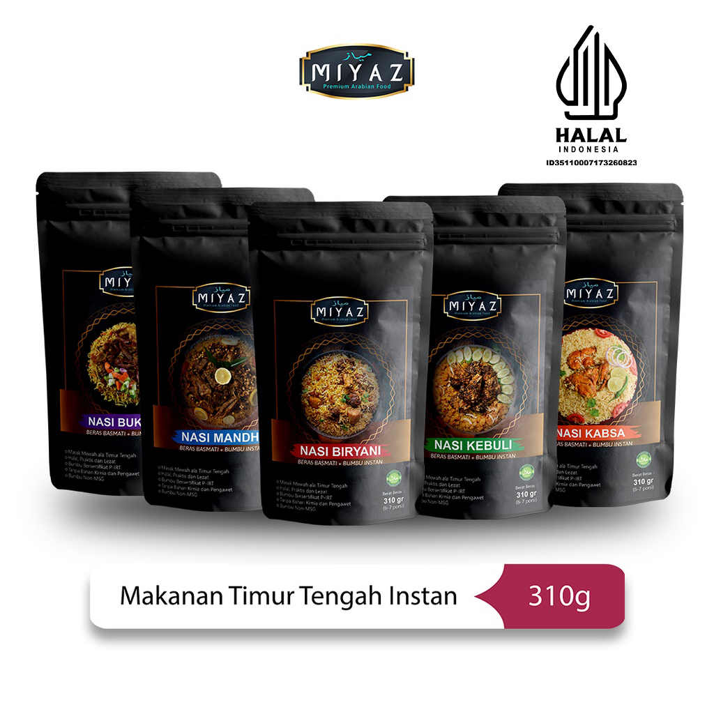 

MIYAZ Nasi Kebuli Briyani Mandhi Bukhari Kabsa Beras Basmati [310gr]
