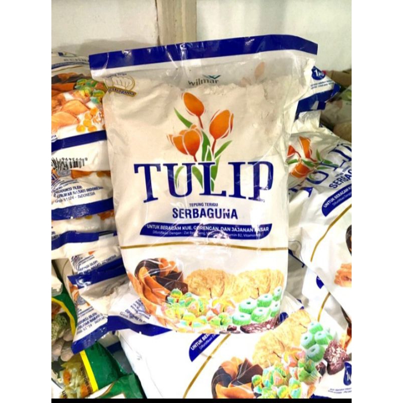 

tepung terigu serbaguna tulip 1paket(isi 2pak@1kg)