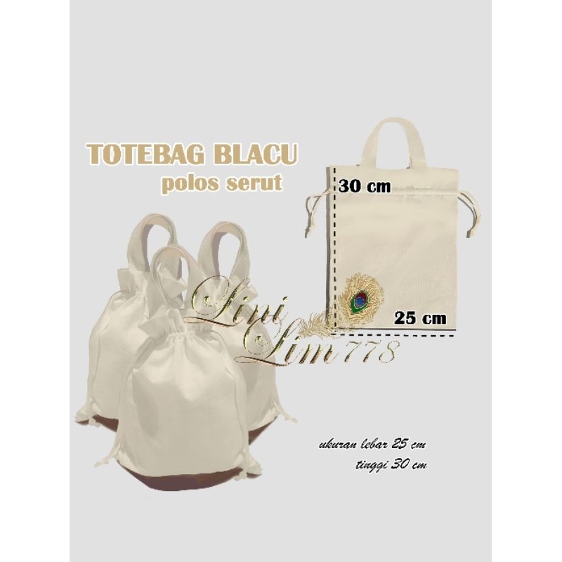 Totebag blacu  serut polos/totebag serut/goodie bag ulang tahun/goodie bag ultah/souvenir tas ultah/