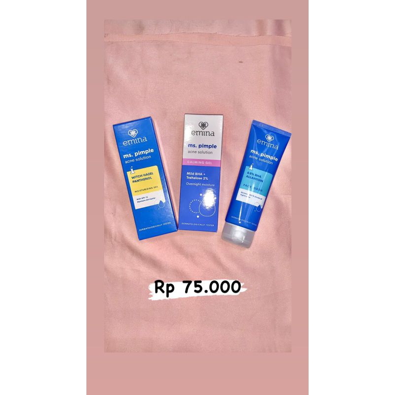Emina ms pimple acne solution series satu paket