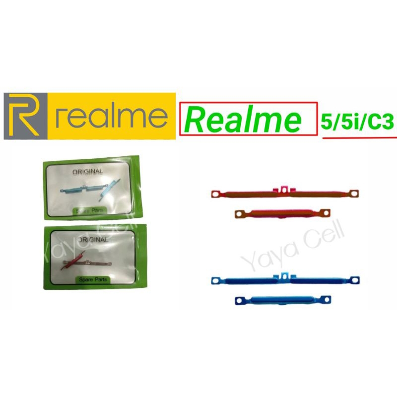 Tombol Luar Realme C3/5/5i( Blue )