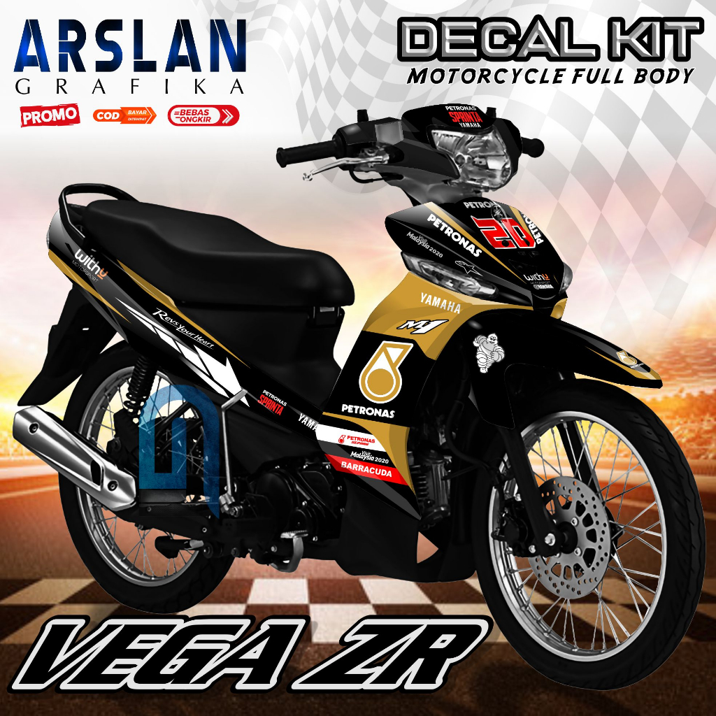 TERBARU Decal VEGA ZR PETRONAS Full Body Stiker VEGA ZR PETRONAS Full Body Motif Spesial PETRONAS