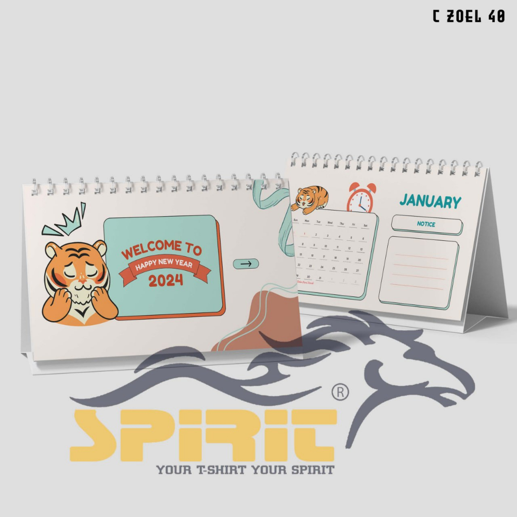 

Kalender meja 2024 aesthetic tema animal cute tiger hiasan pajangan meja unik lucu estetik