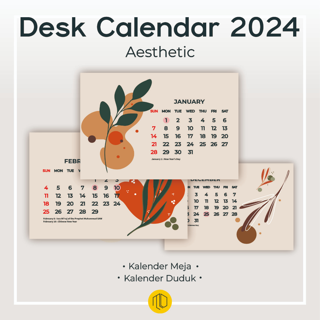 

Kalender Meja / Kalender Duduk Aesthetic Tahun 2024 / Kalender aesthetic calender meja 2024 unik lucu hiasan pajangan meja kantor estetik / Kalender Meja 2024 mini, kalender horizontal, kalender catatan, kalender souvenir, kalender 2024 Kalender meja 2024