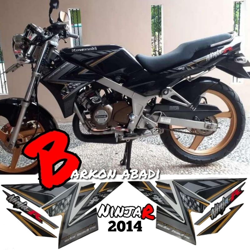 stiker Striping NINJA R 2014 warna hitam abu-abu original