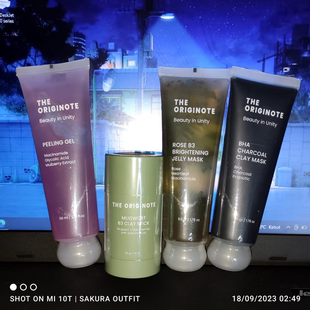 [READY] The Originote Mask Mugwort B3 Clay Stick, Charcoal Clay, Rose B3, Peeling Gel Masker.