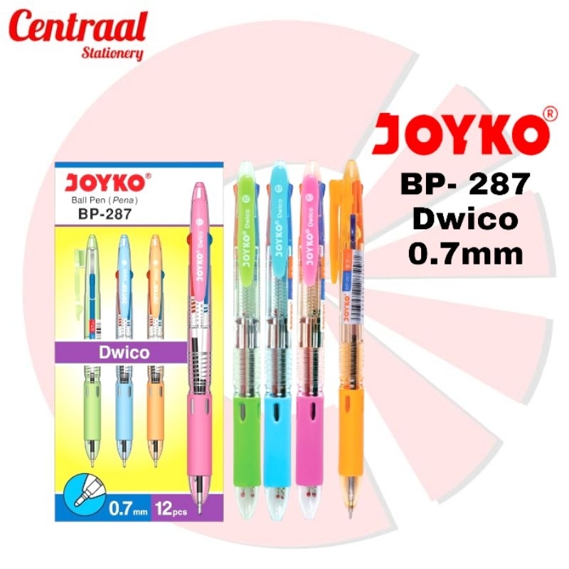 

Bolpoint 2 Warna ( Merah & Hitam ) Joyko BP-287 BLK Dwico 2 0.7mm