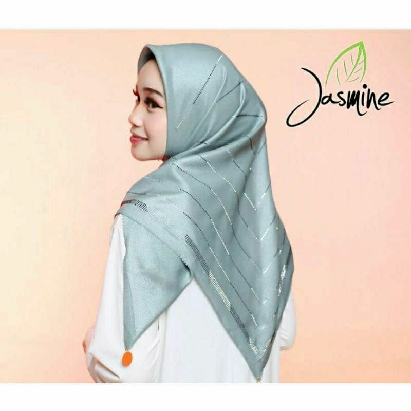 kerudung hijab segi empat swarosky payet mewah free pouch