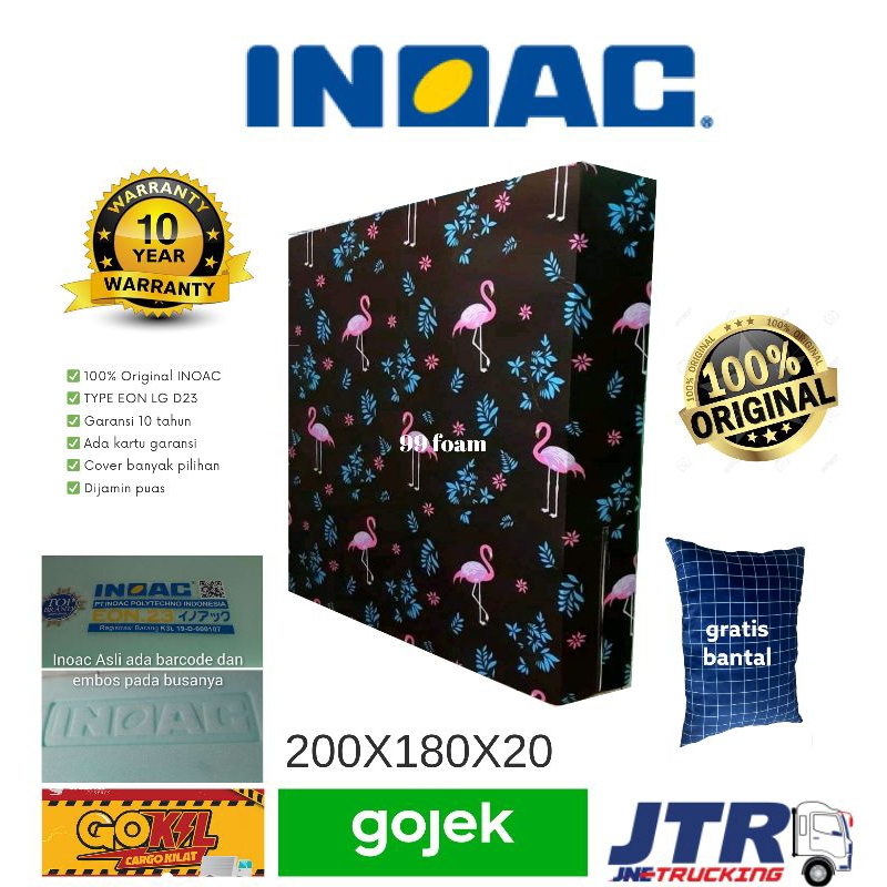 kasur busa inoac asli 200x180x20 eon lg d23 bergaransi 10 tahun