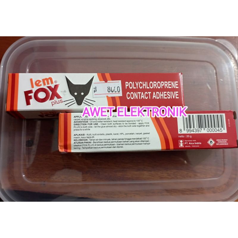 Lem fox plus lem kuning fox tube lengket