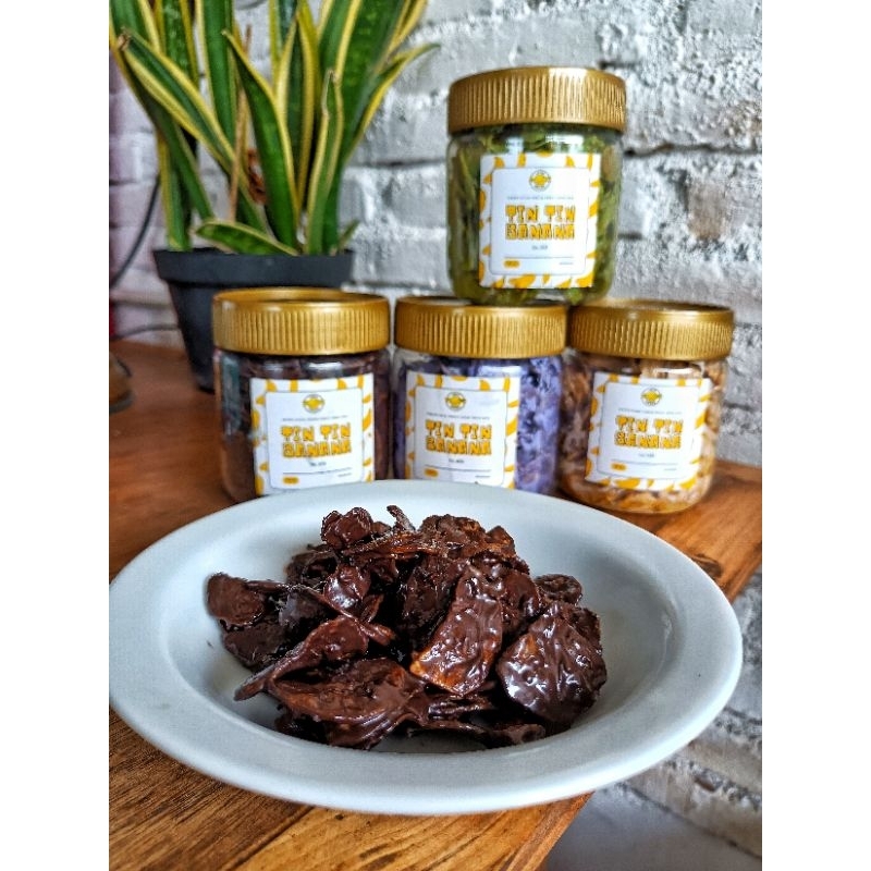 

COD, TIN TIN BANANA / KERIPIK PISANG COKLAT LUMER RASA COKLAT / CAMILAN KEKINIAN