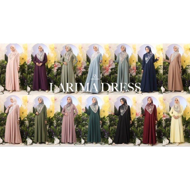 Larima Dress Gamis Polos Toyobo Premium By Greenism