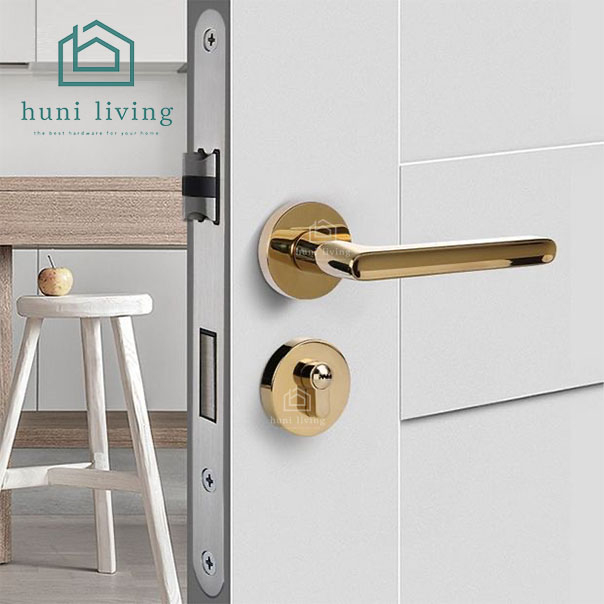 Gagang Pintu Gaya Eropa Pegangan Pintu Handle Set Model Lurus untuk Kamar Tidur Rumah