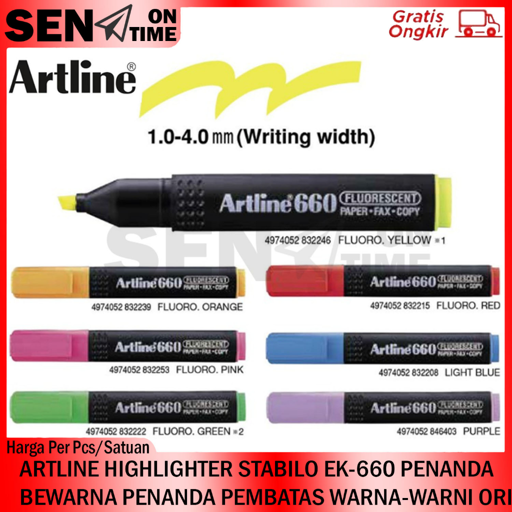 STABILO ARTLINE EK 660 HIGHLIGHTER STABILLO PENANDA BERWARNA PASTEL COLOR TANDA PENGINGAT WARNA PENA