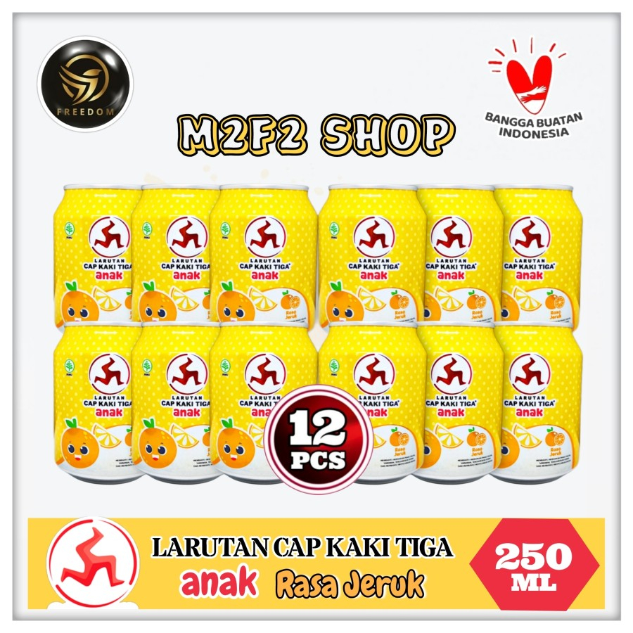 

Larutan Cap Kaki Tiga Anak Kaleng Jeruk Orange - 250 ml (Kemasan 12 Pcs)