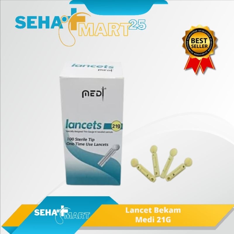 Lancet Bekam 21G Jarum Lancets Medilance isi 100 Murah Original Garansi