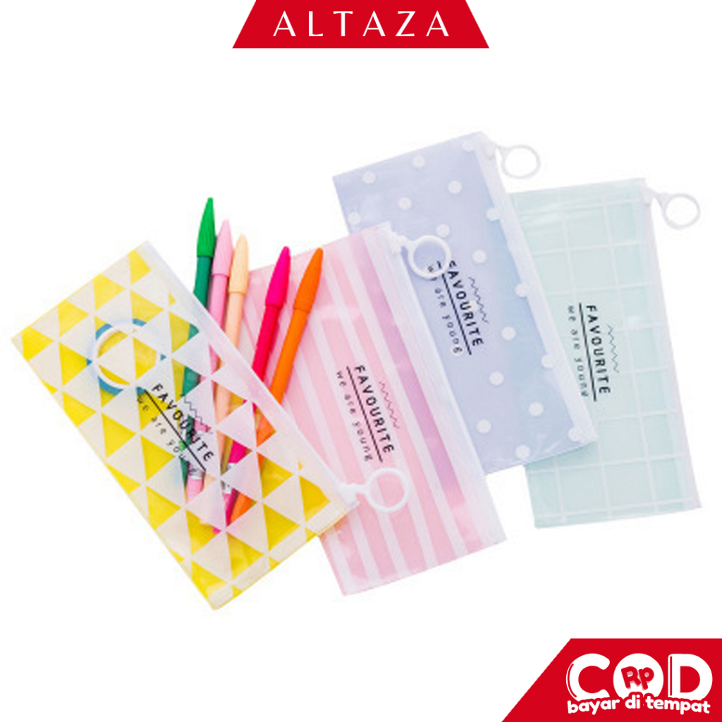 

ALTAZA COD Tempat Pensil Ziplock Karakter Transparan Love Tempat Kosmetik Pouch Ziplock Karakter Serbaguna STY36