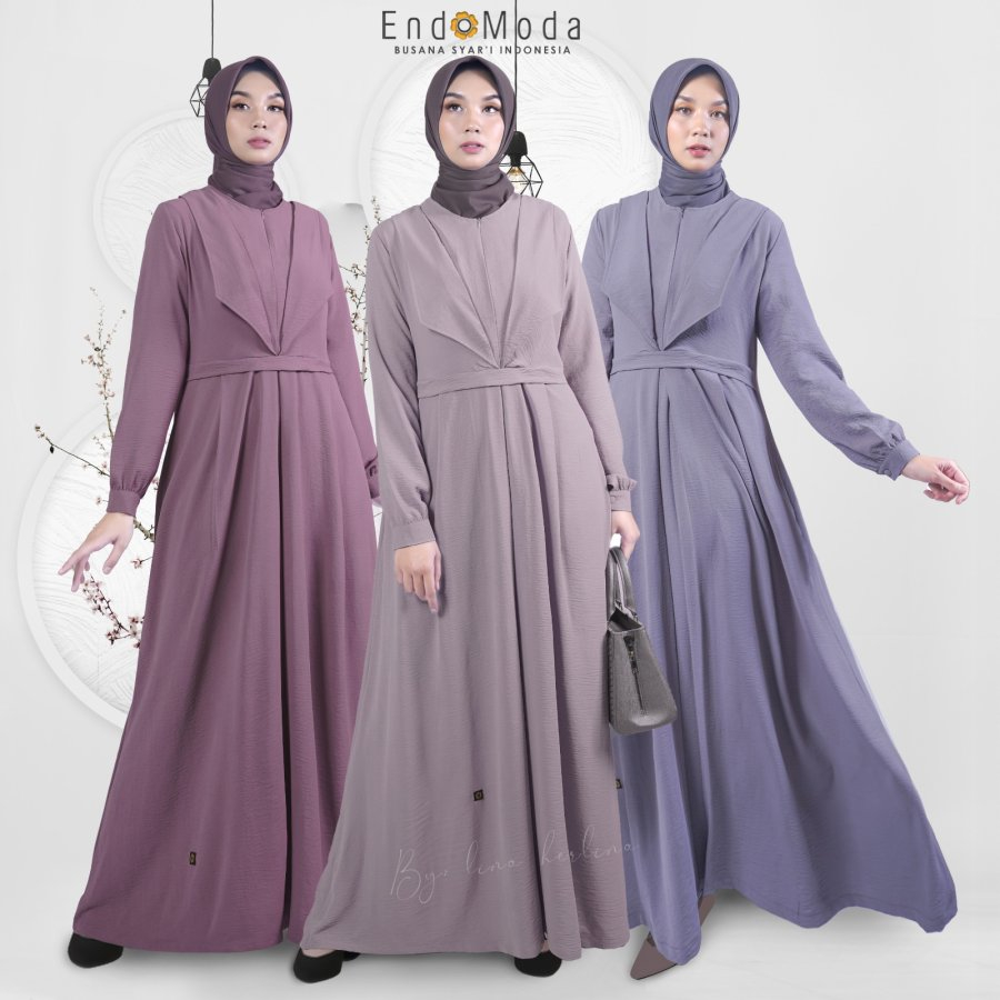Gamis Dress Syafiyah Endomoda Fashion Muslimah Gamis Syar'i Polos