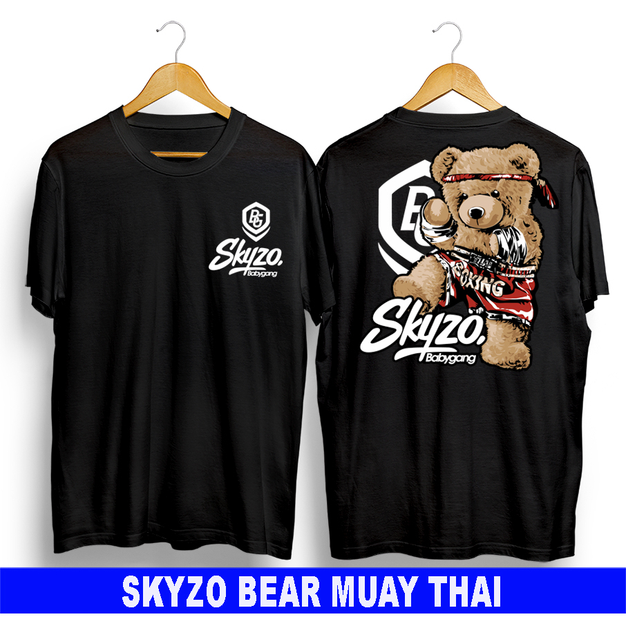 Baju Koas Distro Pria Dan Wanita (Unisex) T-shirt Hitam Motif Beruang